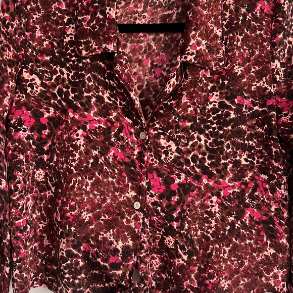 Aritzia Wilfred Tie Front Satin Blouse - Picture 3 of 6